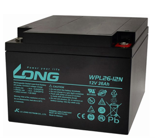 ẮC QUY KÍN KHÍ (VRLA AGM) LONG 12V-26AH (20HR), WPL26-12N, F6-M5