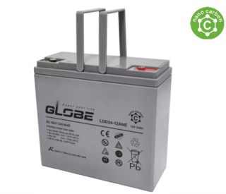 ẮC QUY KÍN BÁN GEL (AGM GEL/ SEMI GEL) GLOBE 12V-24AH (10HR), LGD24-12ANE, F6-M5