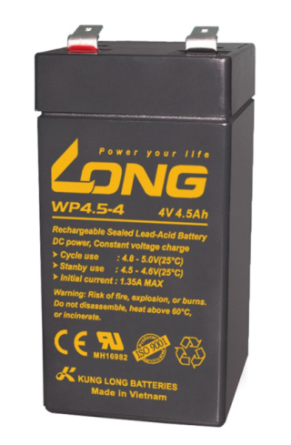 ẮC QUY LONG AGM 4V 4.5Ah (20HR), Model: WP4.5-4